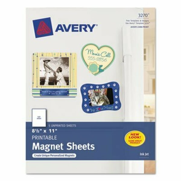 Avery Dennison Avery, PRINTABLE MAGNET SHEETS, 8.5 X 11, WHITE, 5PK 3270
